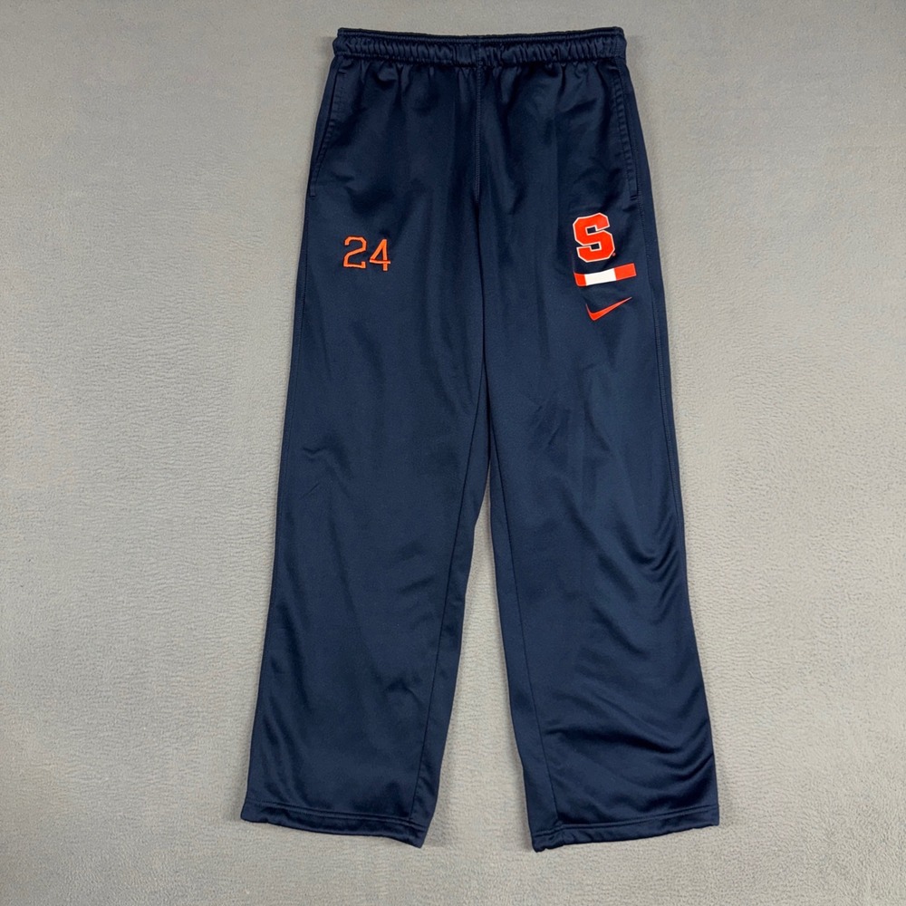 Nike Syracuse Orange Sweatpants Mens Medium Navy Blue Dri-FIT Stretch Drawstring